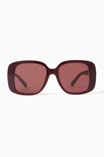 Pierced Square Sunglasses in Acetate