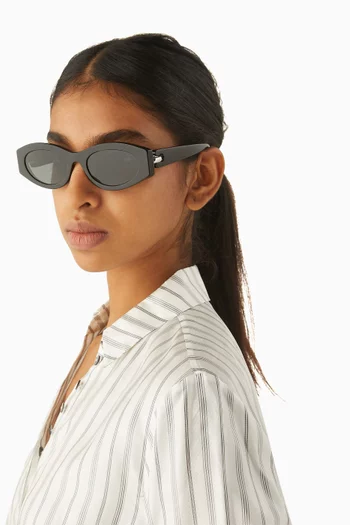 Pierced Oval Sunglasses in Acetate
