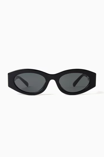 Pierced Oval Sunglasses in Acetate
