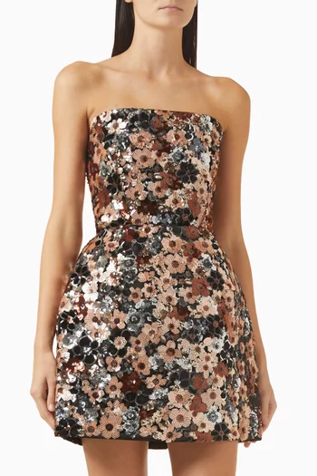 فستان ياسمين مارايا قصير مطرز بالترتر