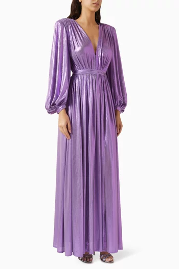 فستان سهرة زوي من قماش مطاطي لامع