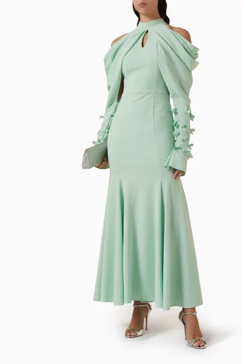 Draped Off-shoulder Maxi Dress