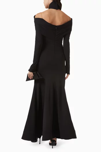 Embellished High-neck Maxi Dress