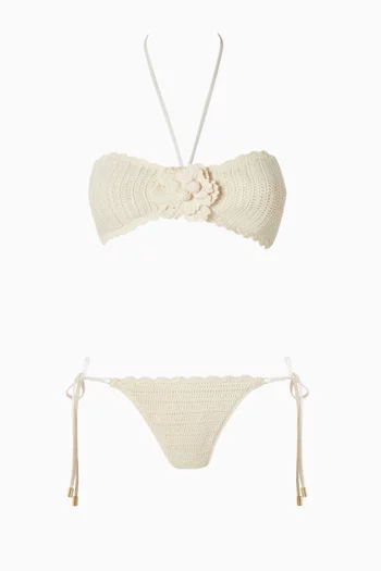 Awaken Crochet Flower Bikini Set