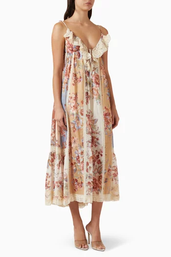 Awaken Lace-trim Dress in Cotton