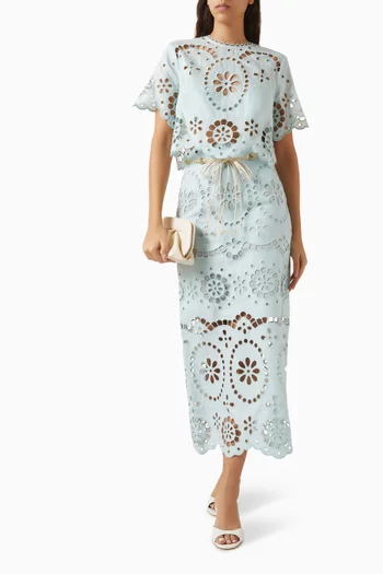 Awaken Embroidered Top in Linen