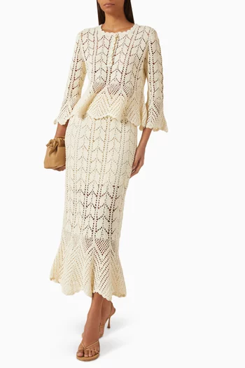 بلوزة اويكن دانتيل كروشيه وقطن