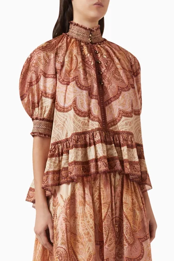 بلوزة واندرلست بكشكش حرير