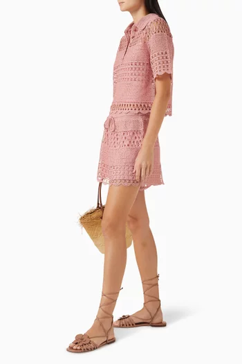 Wanderlust Sun Crochet Shorts in Cotton Blend