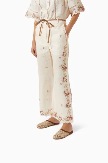 حذاء مفتوح خوص وجلد