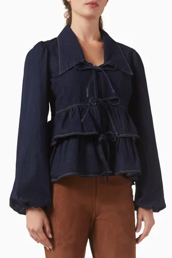 بلوزة ياسيلينا دينم بمزيج قطن