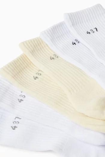 Logo Socks in Cotton Blend, Set of 3