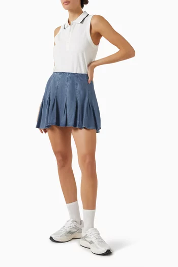 Lykke Jaida Pleated Skirt in Denim