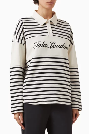 Rugby Polo Sweatshirt in Organic Cotton Blend