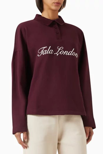Rugby Polo Sweatshirt in Organic Cotton Blend