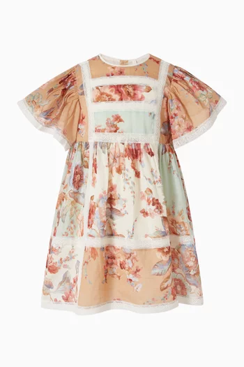 فستان اويكن مقسم قطن