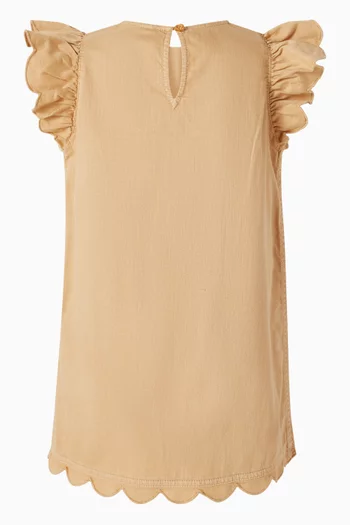 Wanderlust Scalloped Dress in Denim