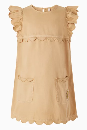 Wanderlust Scalloped Dress in Denim