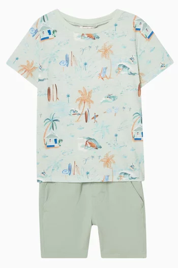Surf's Up Printed T-shirt in Cotton