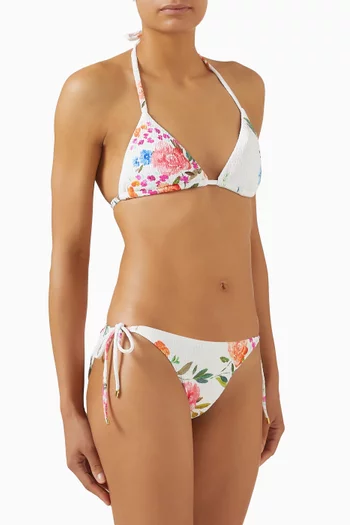 Smocked Triangle Bikini Top