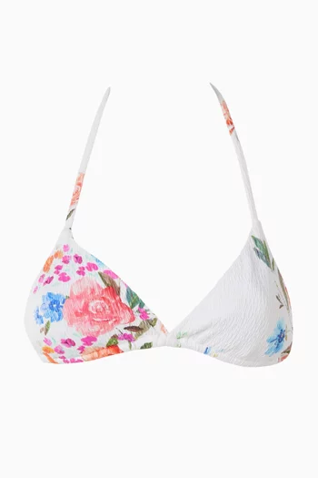 Smocked Triangle Bikini Top