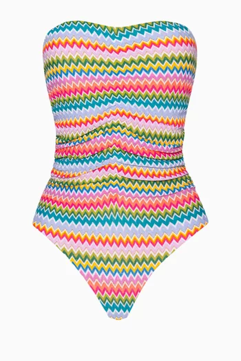 Zig-zag Ruched One-piece Swimsuit