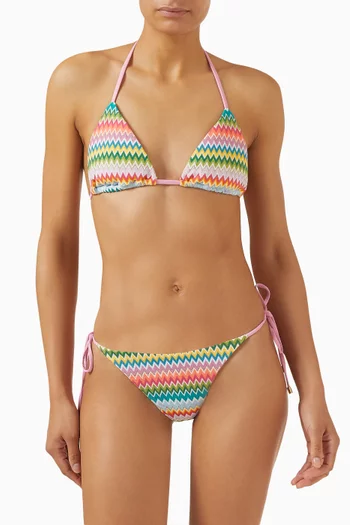 Zig-zag Tie Side Teeny Bikini Briefs