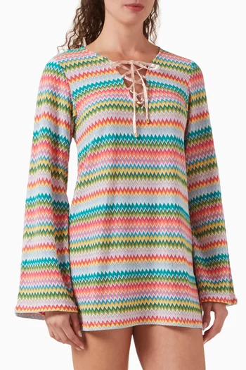 Noah Chevron Tunic Mini Dress