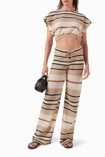 Renee Striped Crop Top in Crochet