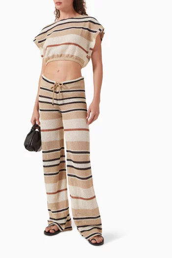 Bree Striped Boho Pants in Crochet