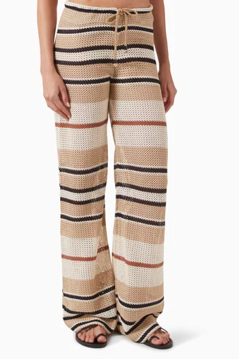 Bree Striped Boho Pants in Crochet