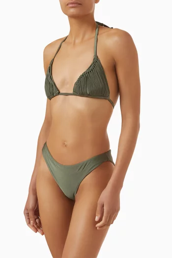 قطعة بيكيني سفلية أساسية مزينة بكشكش