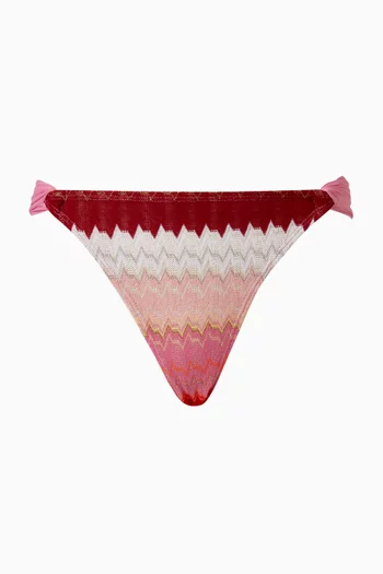 قطعة بيكيني سفلية بتصميم مروحة بخصر مرتفع