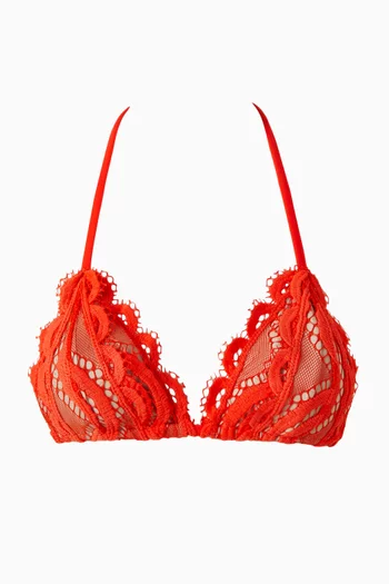 قطعة بيكيني علوية بتصميم مثلث دانتيل