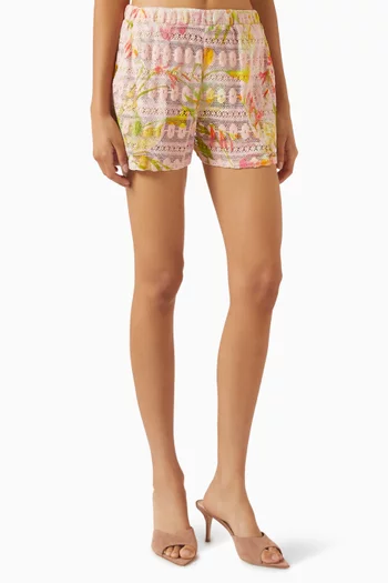 Drew Crochet Shorts in Cotton Blend
