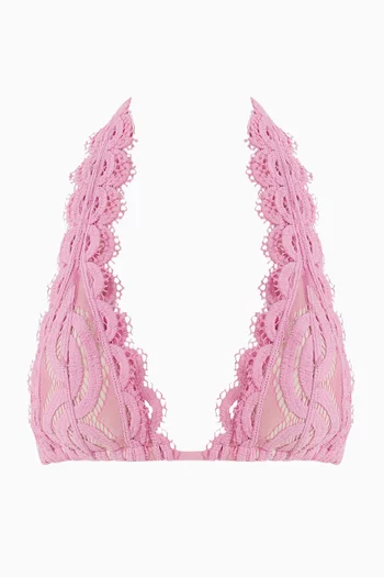 Halterneck Bikini Top in Lace