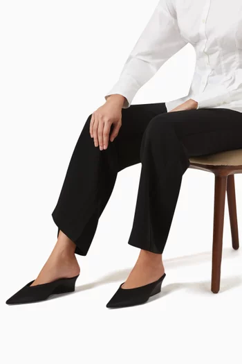 Marilyn 50 Wedge Mules in Satin