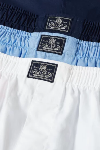 Logo Boxers in Cotton, Set of 3
