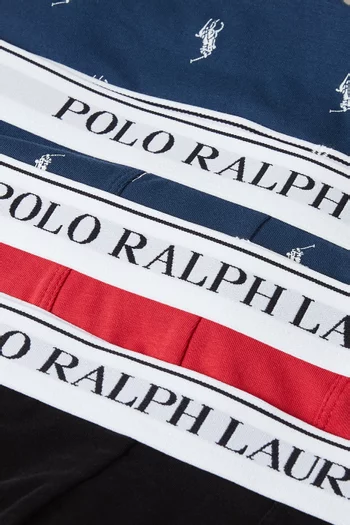 Logo Boxer Briefs in Stretch Cotton, Set of 3