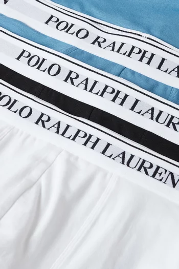 Logo Boxer Briefs in Stretch Cotton, Set of 3