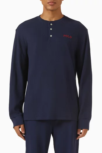 Henley Sleep T-shirt in Cotton-blend