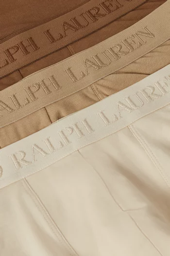 Logo Boxer Briefs in Stretch Cotton, Set of 3