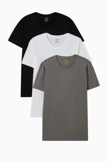 Crew Undershirt in Stretch Cotton, Set of 3