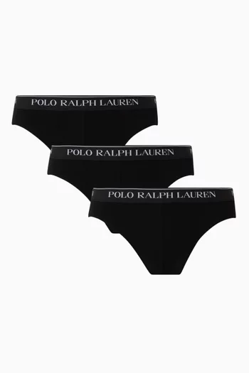 Low-rise Logo Briefs in Stretch Cotton, Set of 3