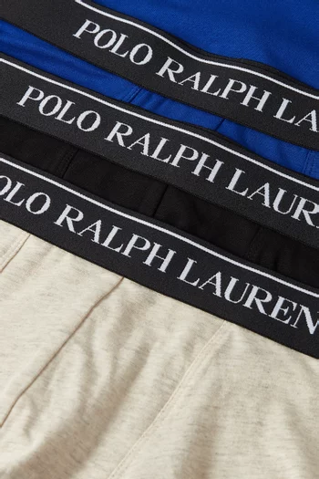 Logo Boxer Briefs in Stretch Cotton, Set of 3