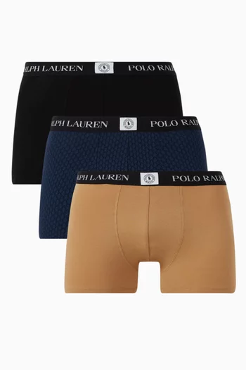 Logo Trunks in Stretch Cotton, Set of 3