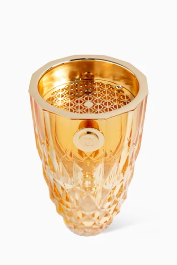 مبخرة كريستال بلون ذهبي وبني من تاتش اوف عود