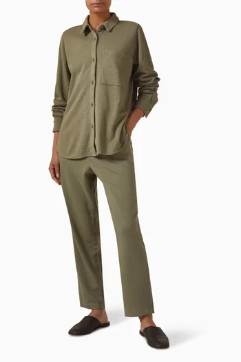 بنطال بقصة فضفاضة قطن تيري