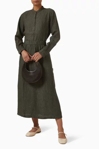 قميص بياقة صينية كتان