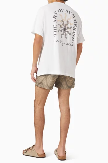 تي شيرت دينيس بنقشة قطن وكتان